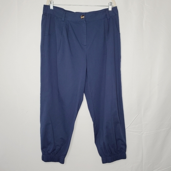 NEW Halara Cotton Joggers Size XL Blue Stretch Waist Baggy Casual Ankle Pants - Picture 1 of 12